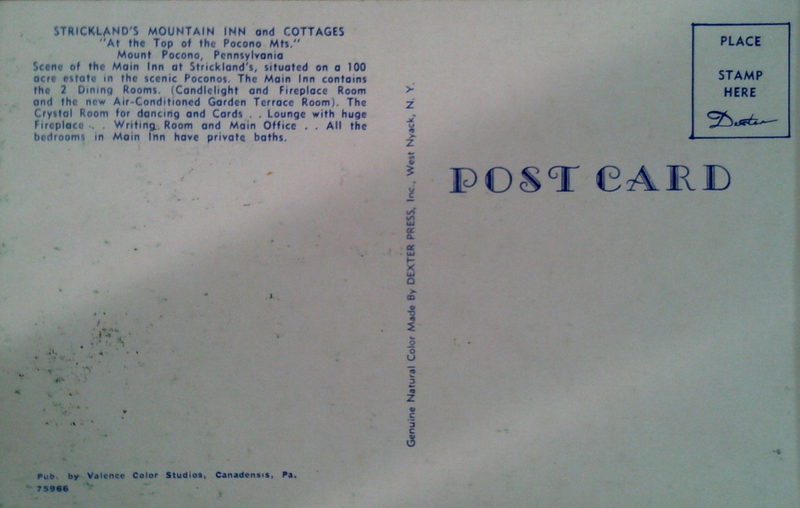 Stricklands Mountain Inn and Cottages - Vintage Postcard (newer photo)